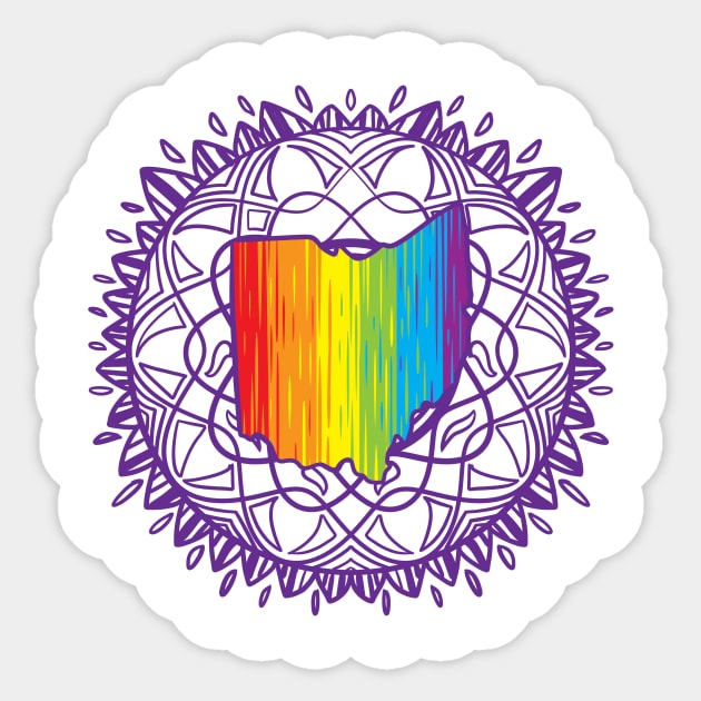 Ohio Mandala Pride Sticker by Manfish Inc.